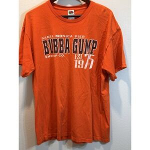 Bubba Gump Shrimp Santa Monica Pier T-Shirt Orange Size‎ [XL] Forrest Gump  Vtg